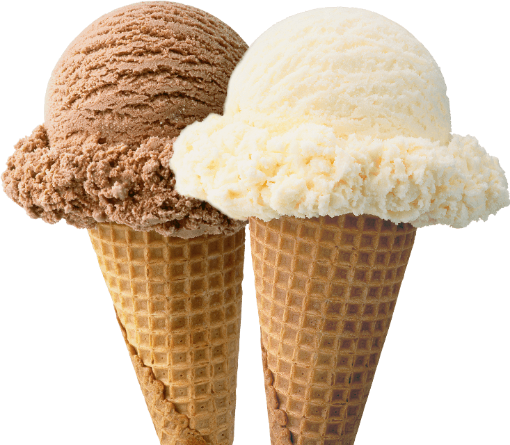 Chocolate And Vanilla Blue Bell Cones - Chocolate Or Vanilla Ice Cream Clipart (733x640), Png Download