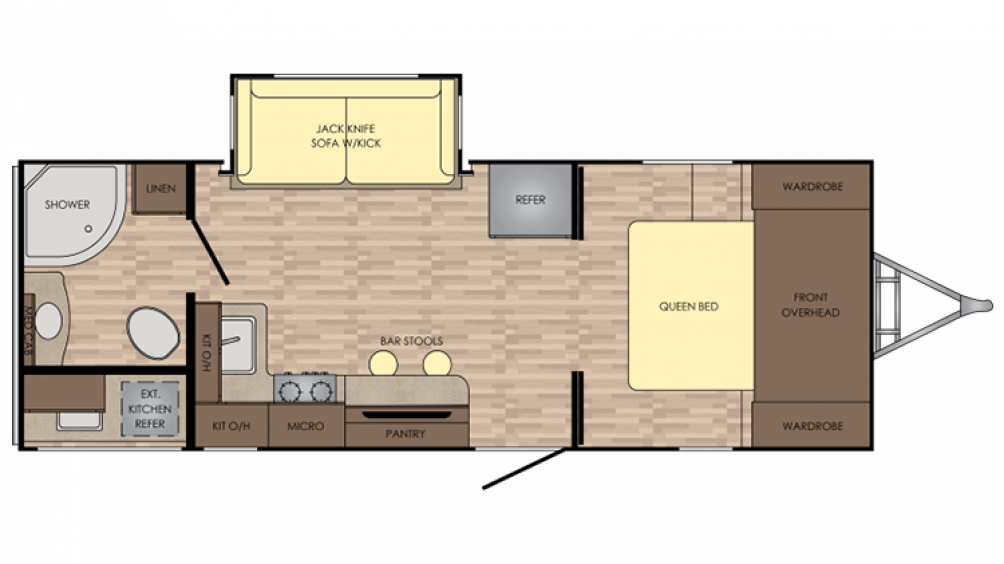 Cr Sunsettrailsl 2018 222rb Fp - 2019 Crossroads Sunset Trail 253rb Floor Plan Clipart (1004x564), Png Download