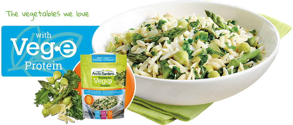 Veg-e Orzo Et Pois Chiches Verts - Arctic Gardens Vege Clipart (939x400), Png Download