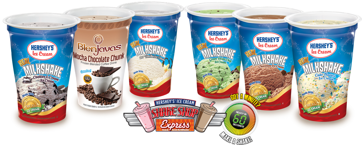 Shake Shop Express Products - Hershey's Ice Cream Shake Shop Clipart (1232x498), Png Download