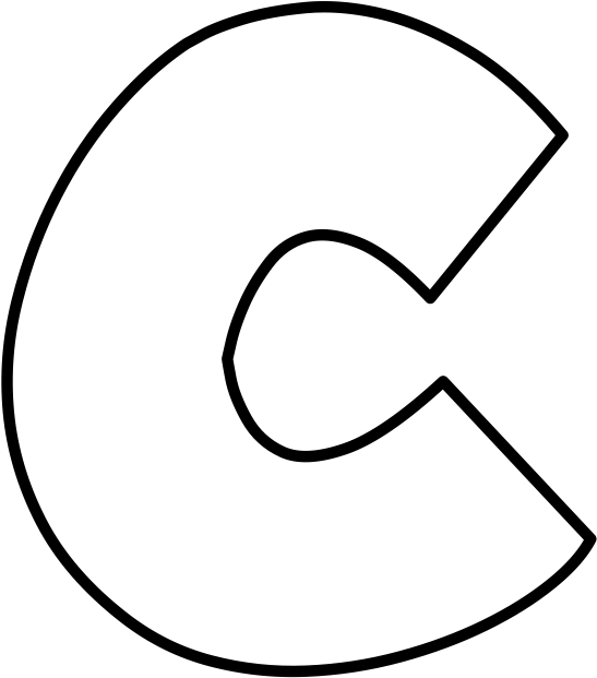 Beth's Music Notes - Letter C Outline Png Clipart (547x621), Png Download