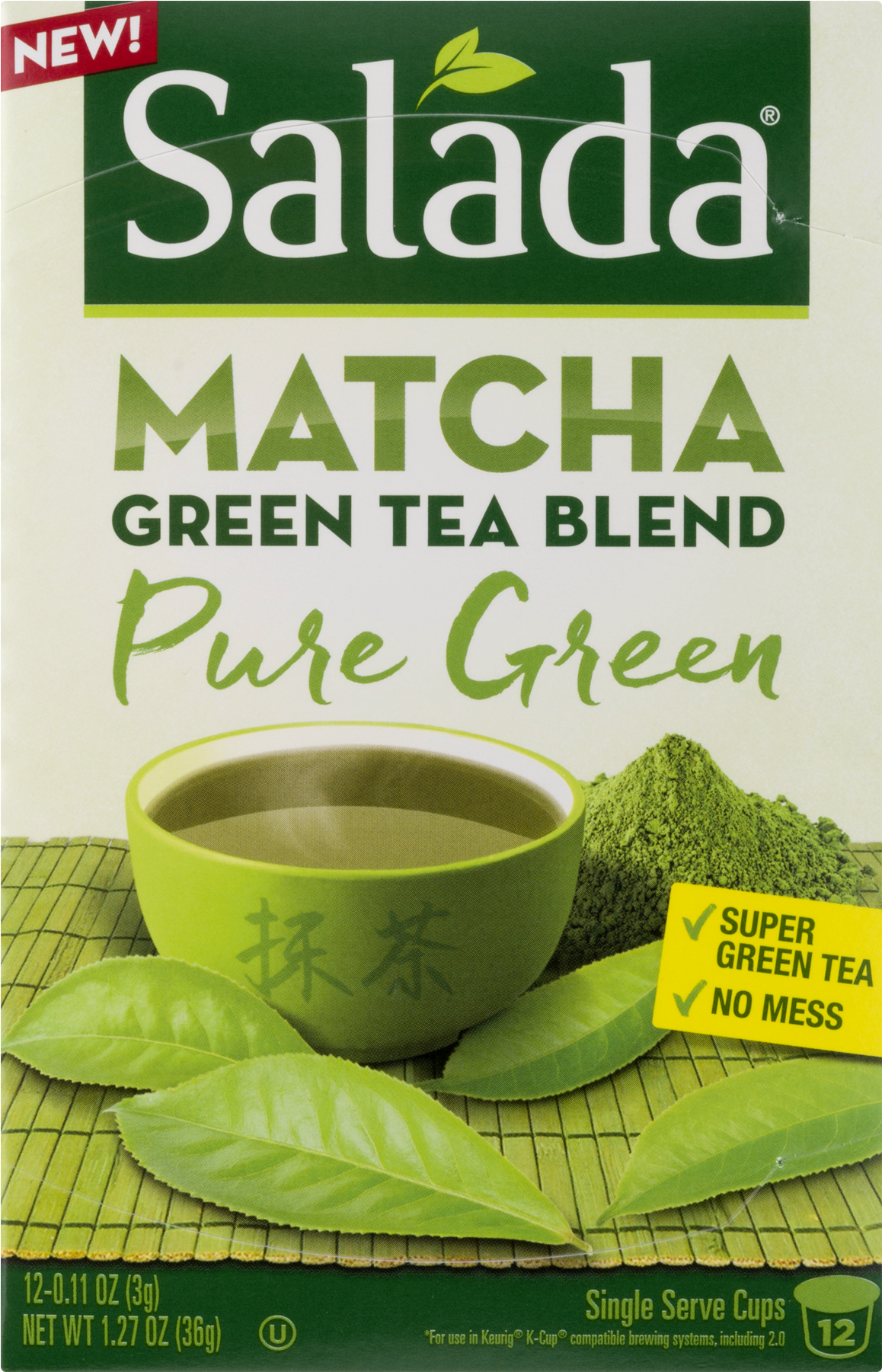 Salada® Matcha Pure Green Tea Blend Tea Bags 12-0 - Mate Cocido Clipart (1800x1800), Png Download