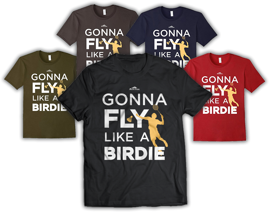 Badminton T-shirt Gonna Fly Like A Birdie - Active Shirt Clipart (881x710), Png Download