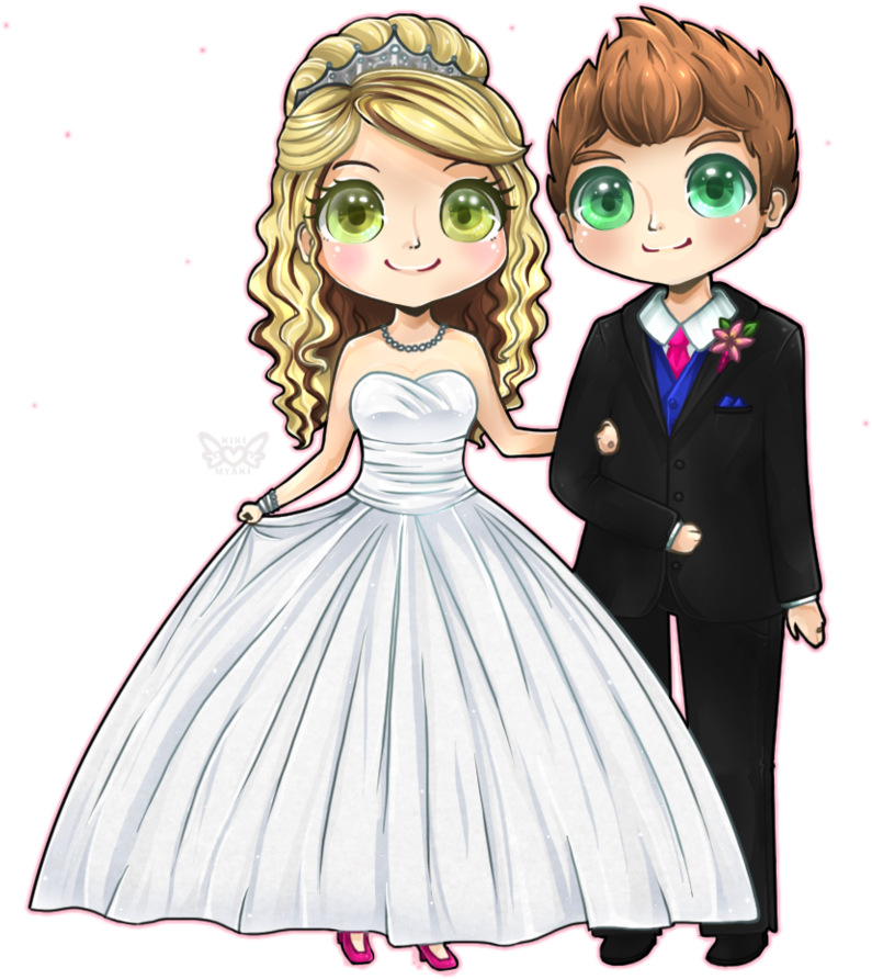 Wedding Invitation Drawing - Anime Wedding Couple Png Clipart (833x960), Png Download