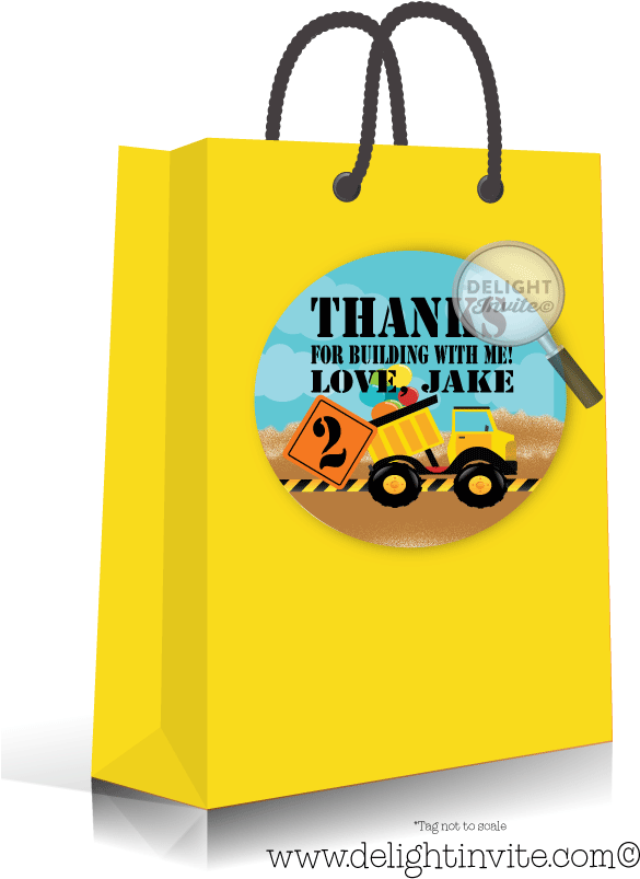 Dump Truck Construction 1st Birthday Sticker Tags - Birthday Clipart (613x822), Png Download