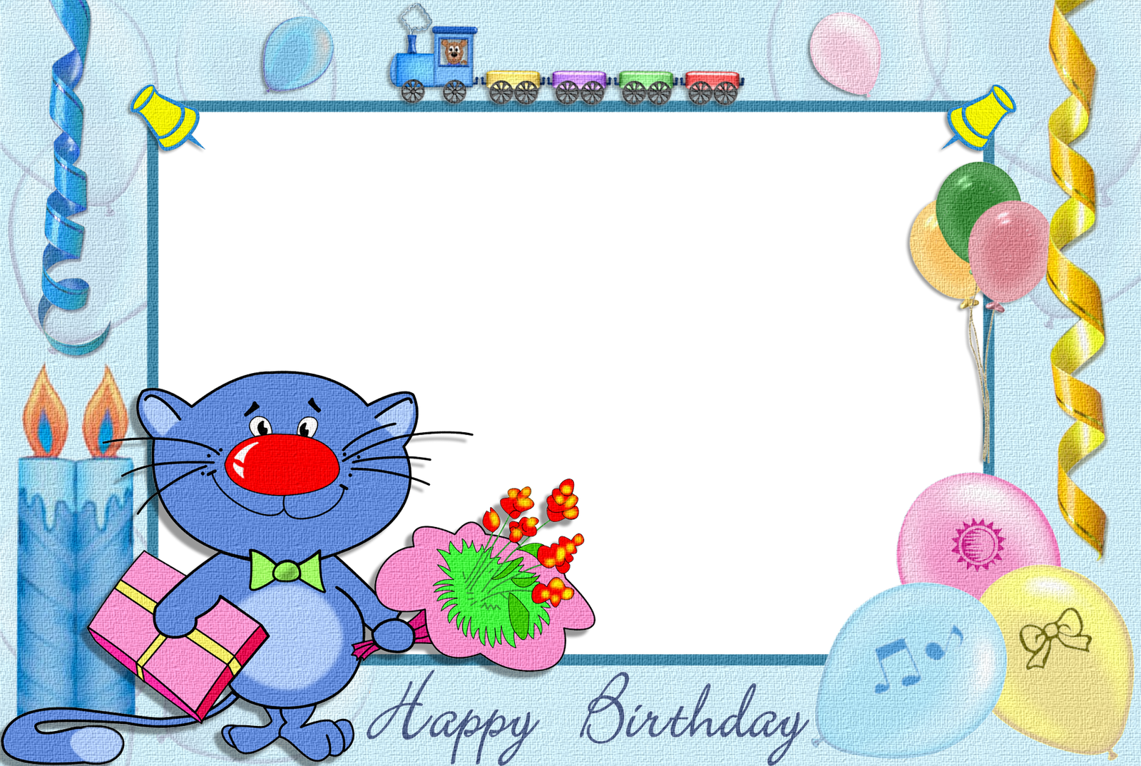 Birthday Frame - Happy Birthday Frames For Boys Clipart (1600x1074), Png Download