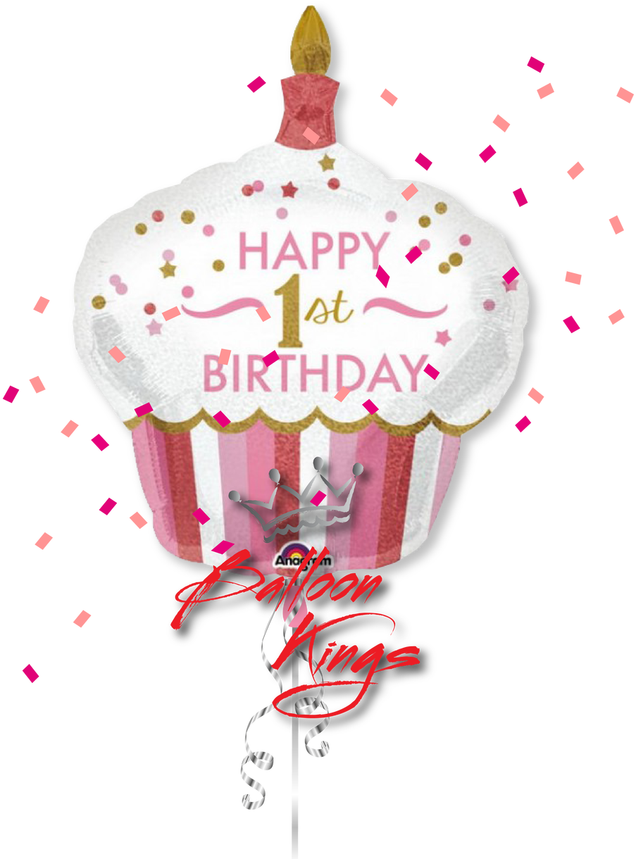 1st Birthday Cupcake Girl - Happy 1st Birthday Cupcake Clipart (1280x1280), Png Download