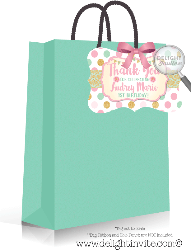 Mint, Gold, And Pink 1st Birthday Birthday Favor Tags - Superhero Party Favor Tags Clipart (613x822), Png Download