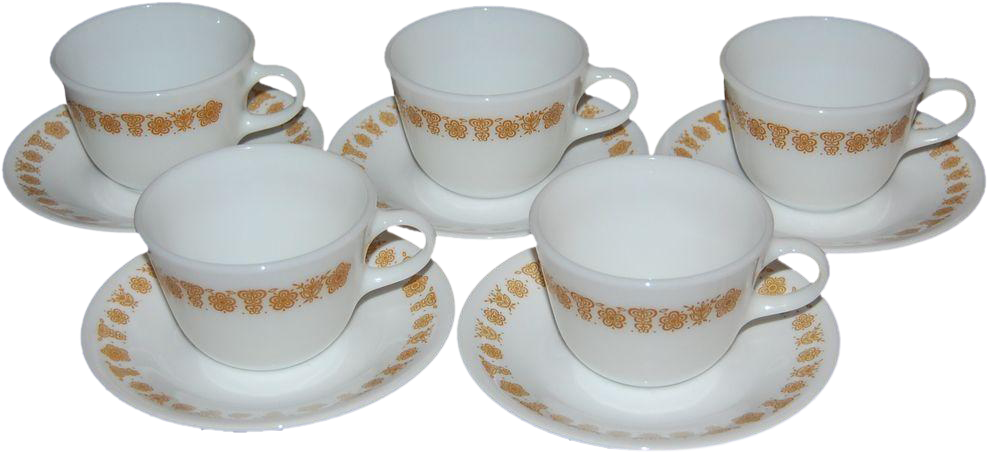 Cup Saucer 6 Pcs Png Clipart (986x986), Png Download