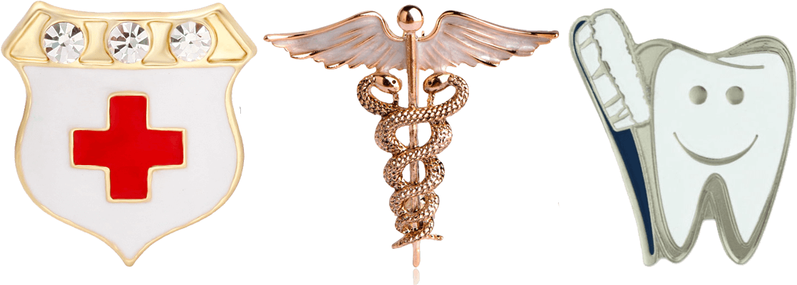 Custom Lapel Pins Landing Page Medical - Brooch Clipart (1164x554), Png Download