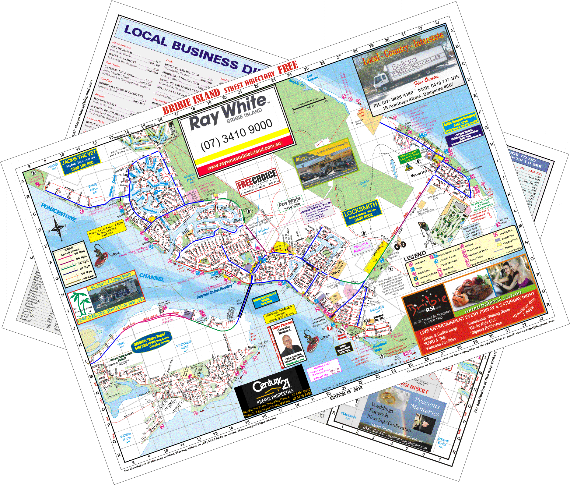 Bribie Island Tourist Map Complete With Street Index - Tourist Map Png Clipart (1873x1592), Png Download