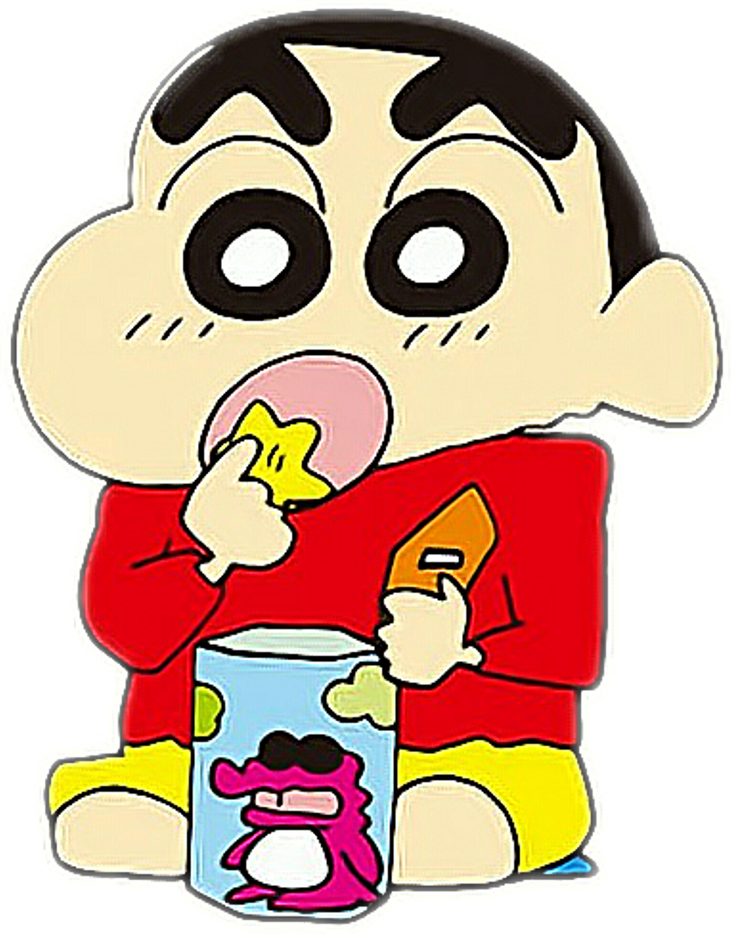 蜡笔小新shinchan - Shin Chan Sticker Black & White Clipart (1024x1308), Png Download
