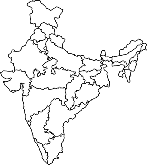India Map - India Political Map Outline Clipart (614x688), Png Download
