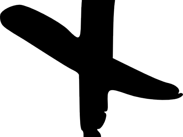 Drawn Cross Tick - Airliner Clipart (640x480), Png Download