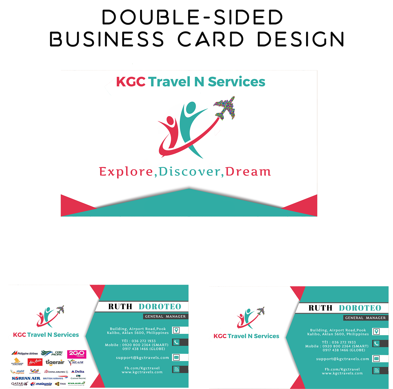 Bold, Professional, Travel Industry Business Card Design - Graphic Design Clipart (1500x1500), Png Download