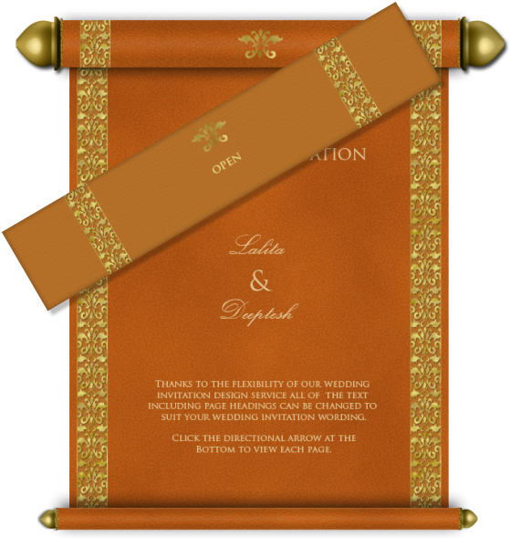 Email Wedding Card Royal Scroll Design Clipart (559x589), Png Download