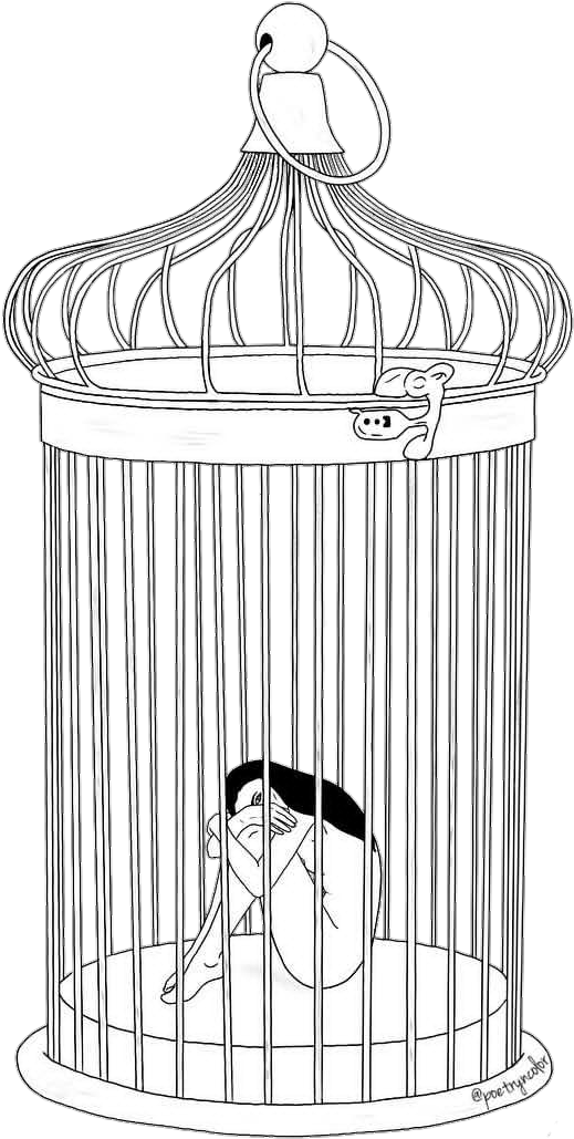 Picture Royalty Free Jale Tumblr Blackandwhite Prison - Cage Prison Clipart (555x1080), Png Download