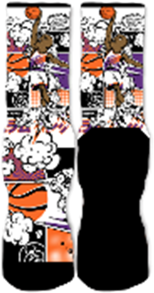 Charles Barkley Comic Slam Custom Socks - Cartoon Clipart (600x600), Png Download