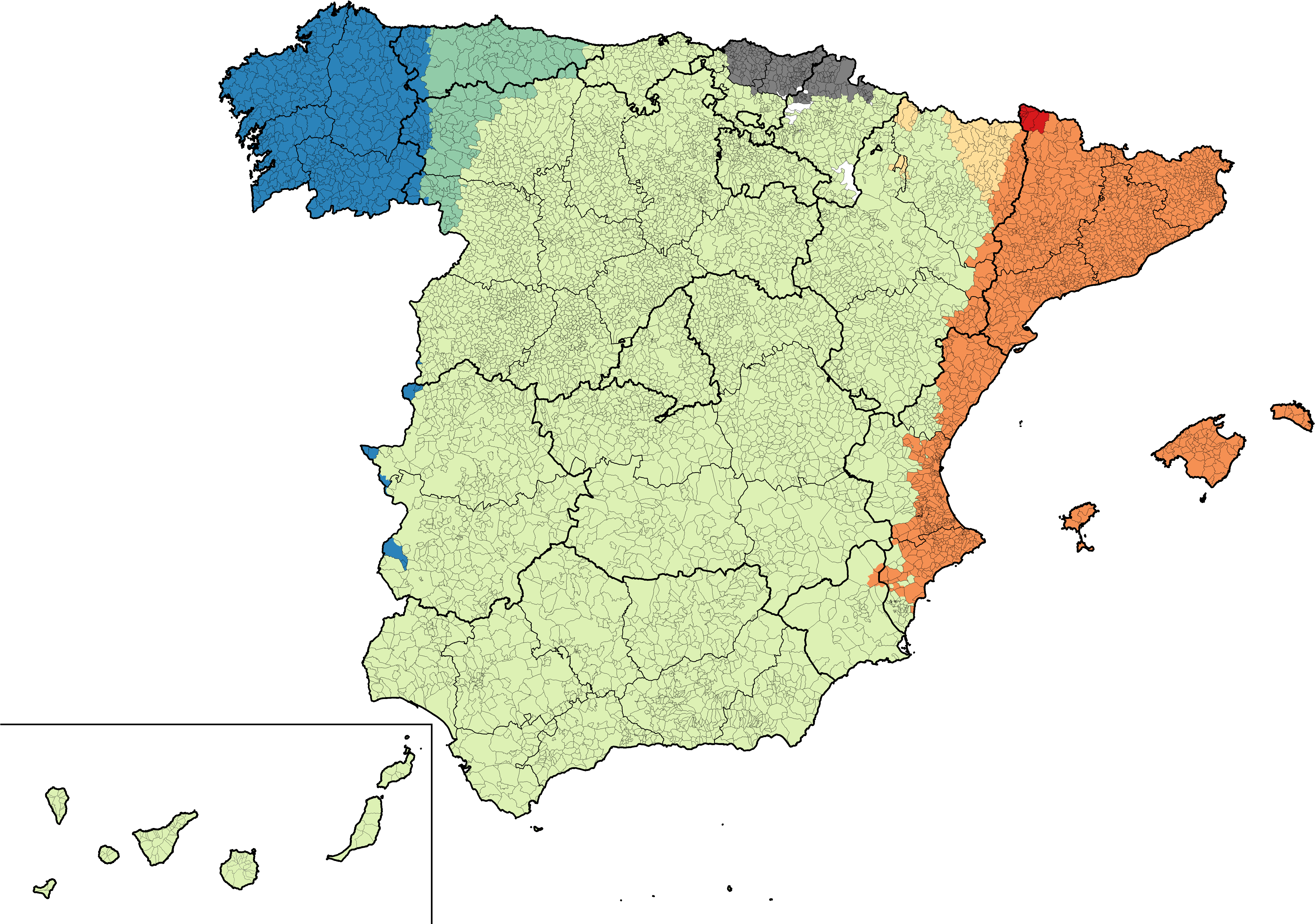 File - Spain Languages - Png - Spain Territories Clipart (4960x3507), Png Download