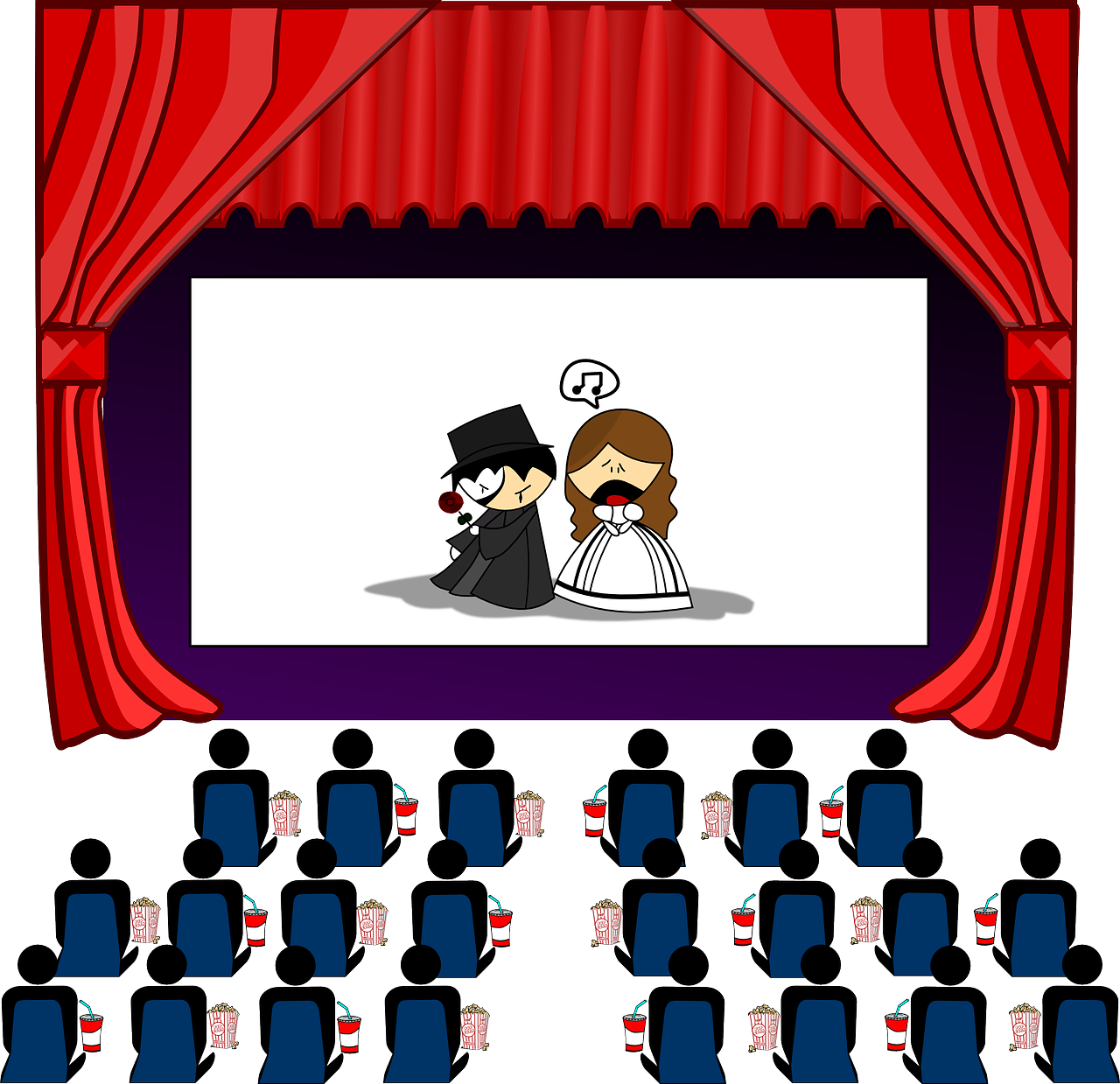 Clip Black And White Stock Movie - Theater Clipart - Png Download (659x638), Png Download