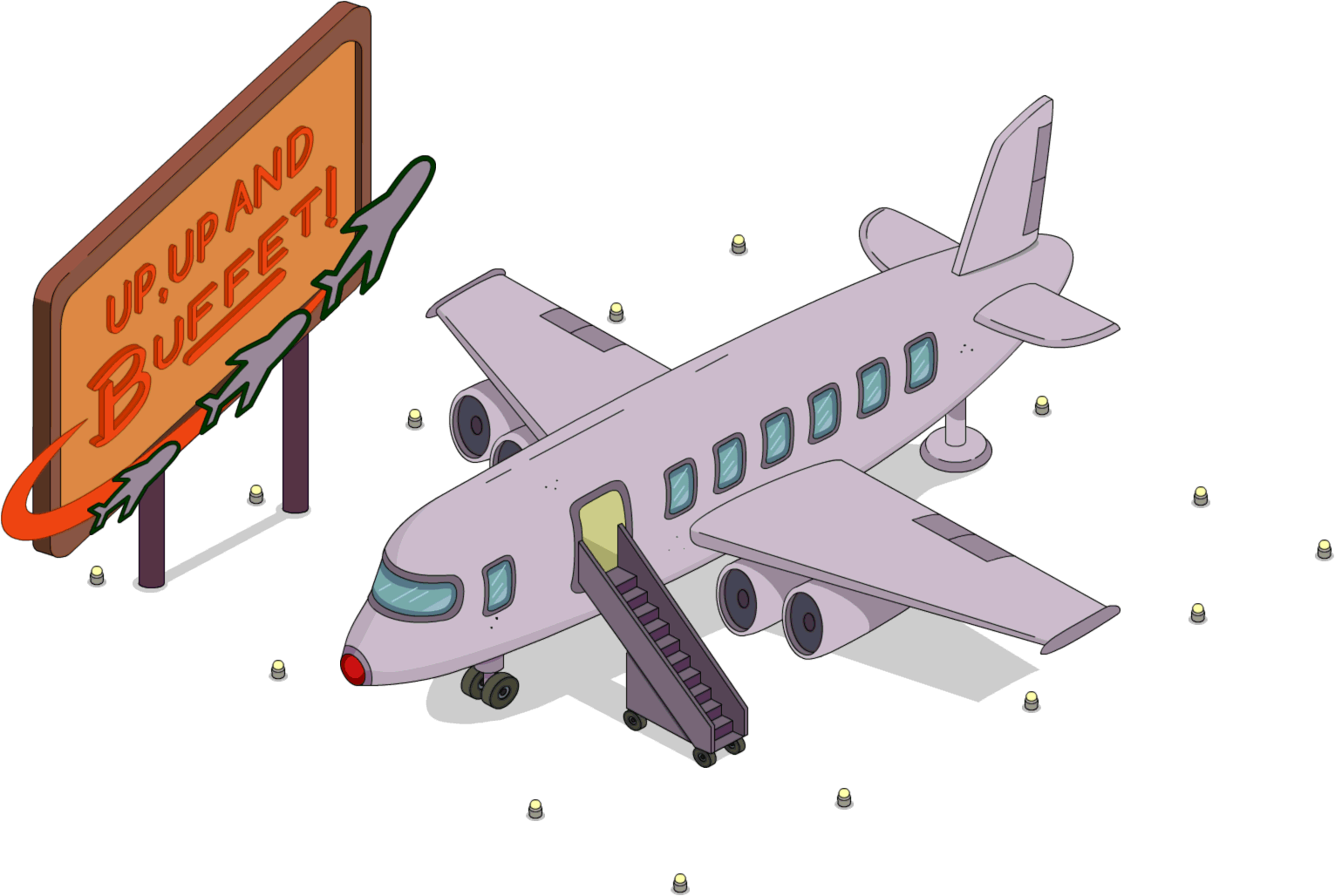 Tapped Out Up, Up And Buffet - Simpsons Tapped Out Airplane Clipart (1531x1028), Png Download