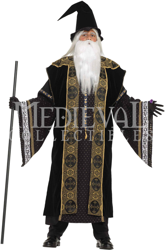 Men's Wizard Costume - ハロウィン 仮装 魔法使い 男 Clipart (850x850), Png Download