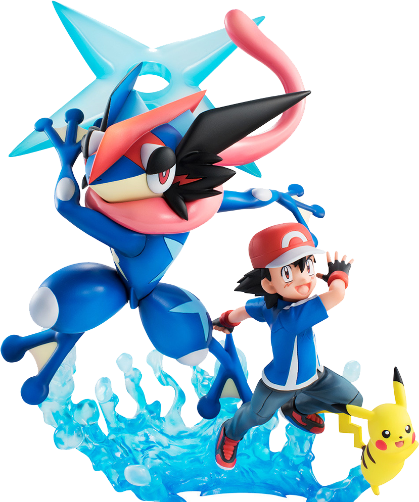 Ash, Pikachu And Ash-greninja G Clipart (1000x1000), Png Download