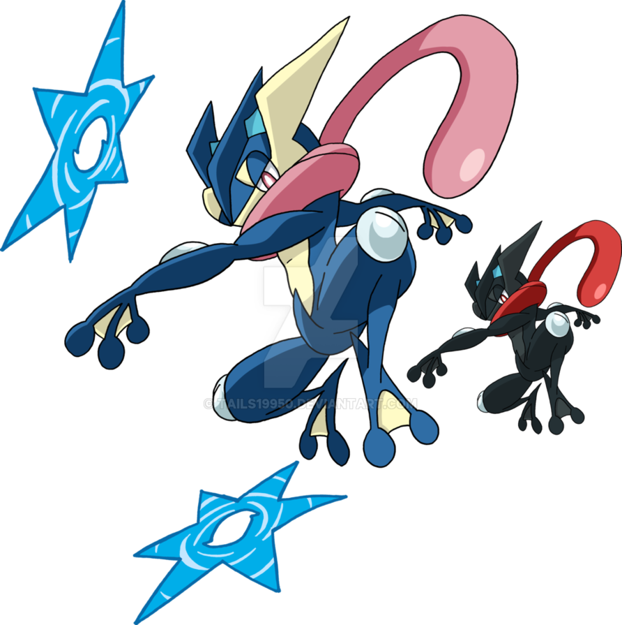 Greninja Water Shuriken - Greninja Using Water Shuriken Transparent Clipart (892x895), Png Download