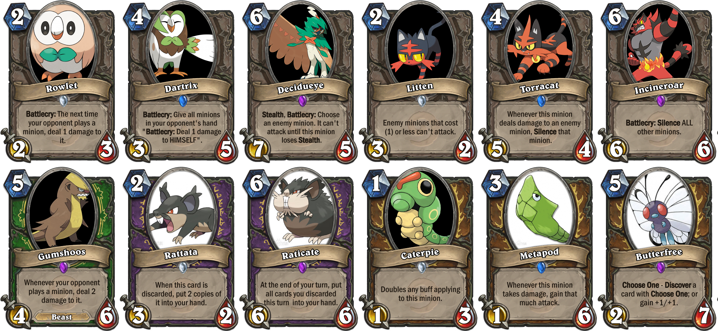 001 006,014 - Hearthstone Pokemon Clipart (2332x1075), Png Download