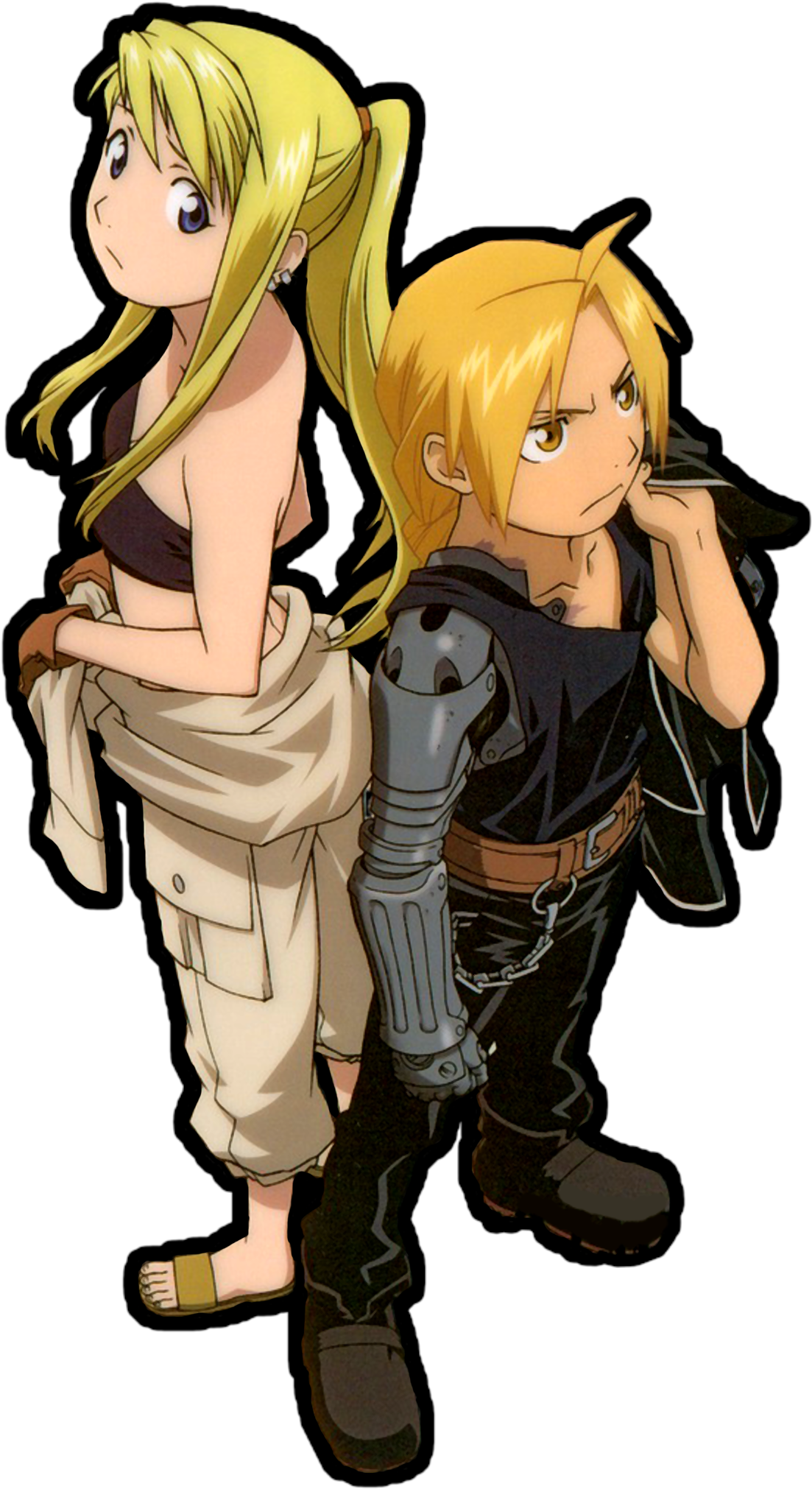 Fullmetal Alchemist Render Ed And Winry By - Fullmetal Alchemist Png Png Clipart (1200x2200), Png Download