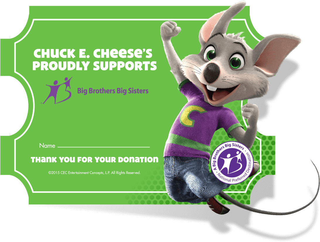 Celebrate National Volunteer Month With Chuck E - Big Brothers Big Sisters Clipart (1100x840), Png Download