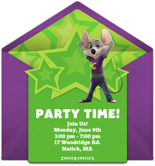 Cheese's - Chuck E Cheese Birthday Let Party Clipart (650x650), Png Download