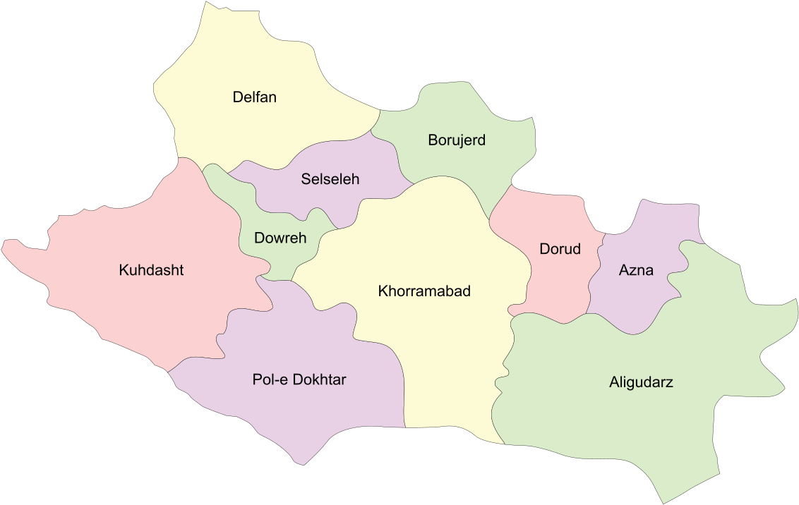 Lorestan Province Map Clipart (1200x763), Png Download