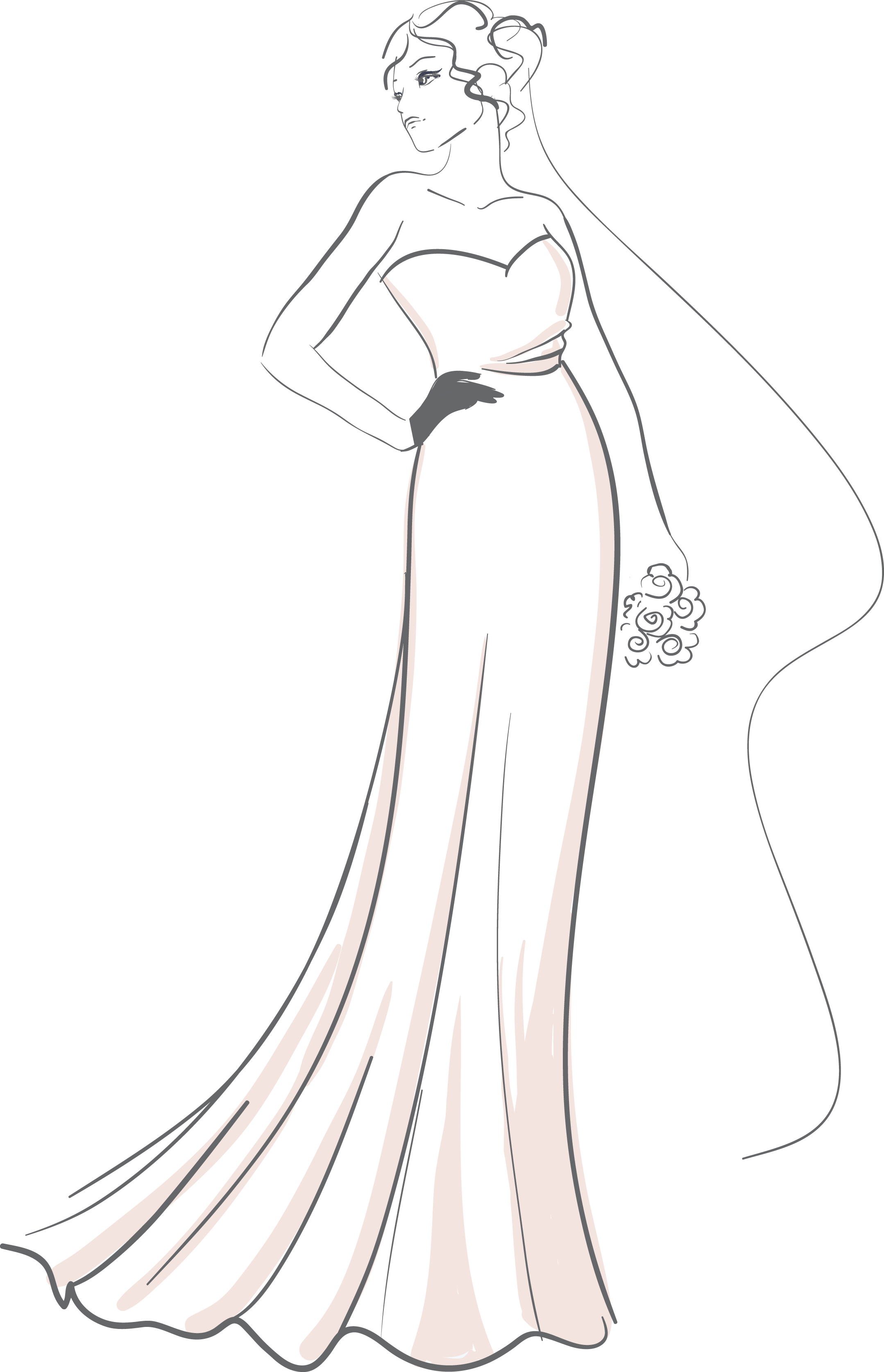 The White Closet - Gown Clipart (2158x3348), Png Download