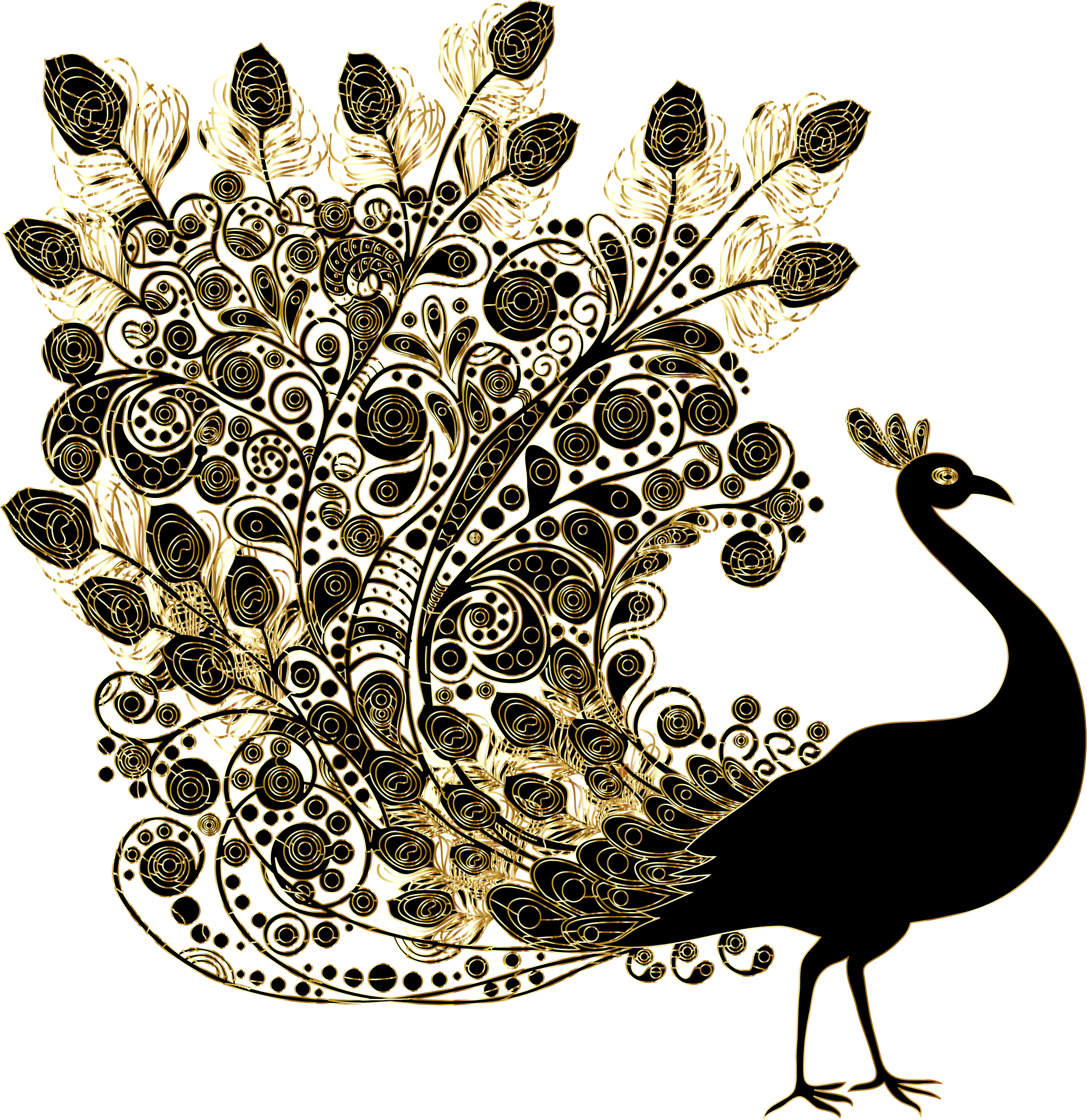 Big Image - Indian Peacock Design Free Clipart (2138x2202), Png Download