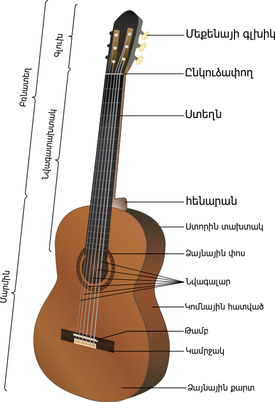 Acoustic Guitar - Guitarra Partes Clipart (548x801), Png Download