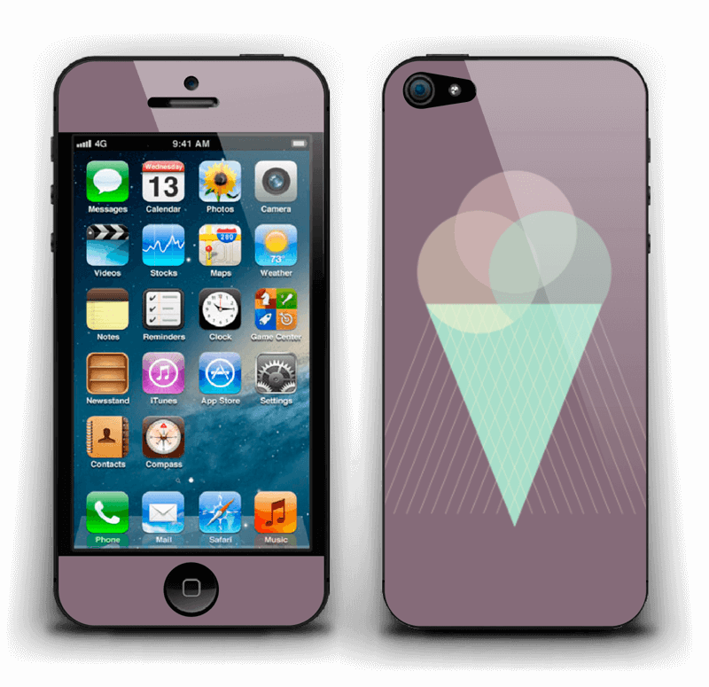 Purple Ice Cream Skin Iphone - Iphone 4 Clipart (800x775), Png Download