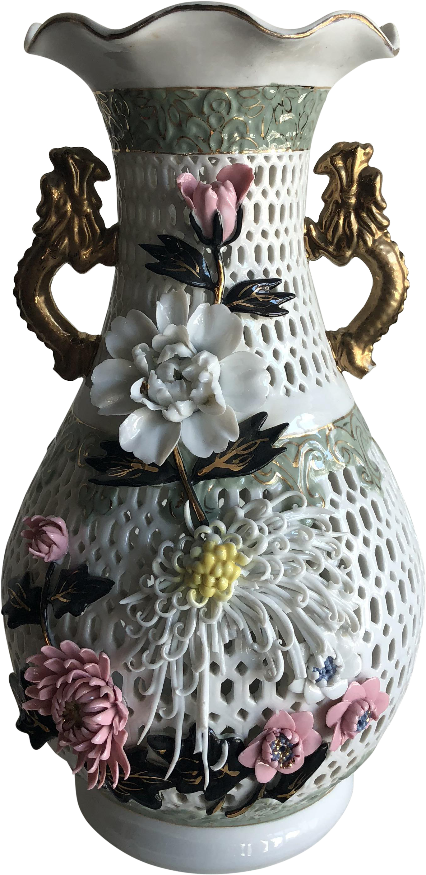 Capodimonte Style Flower Vase - Porcelain Clipart (1521x3122), Png Download