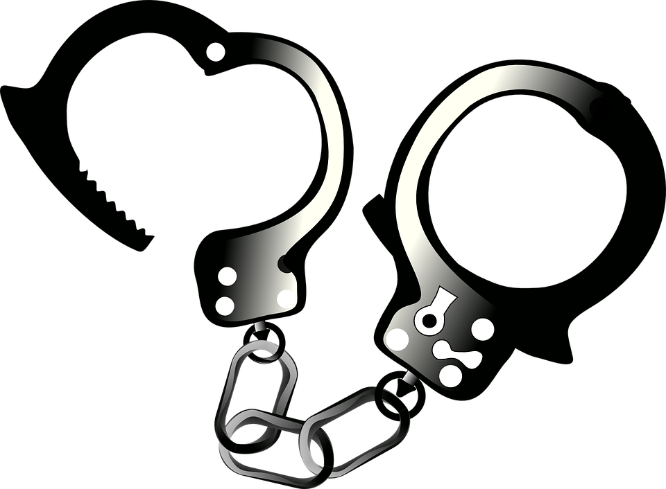 Chain Clipart Handcuff - Hand Cuff Clip Art - Png Download (960x706), Png D...
