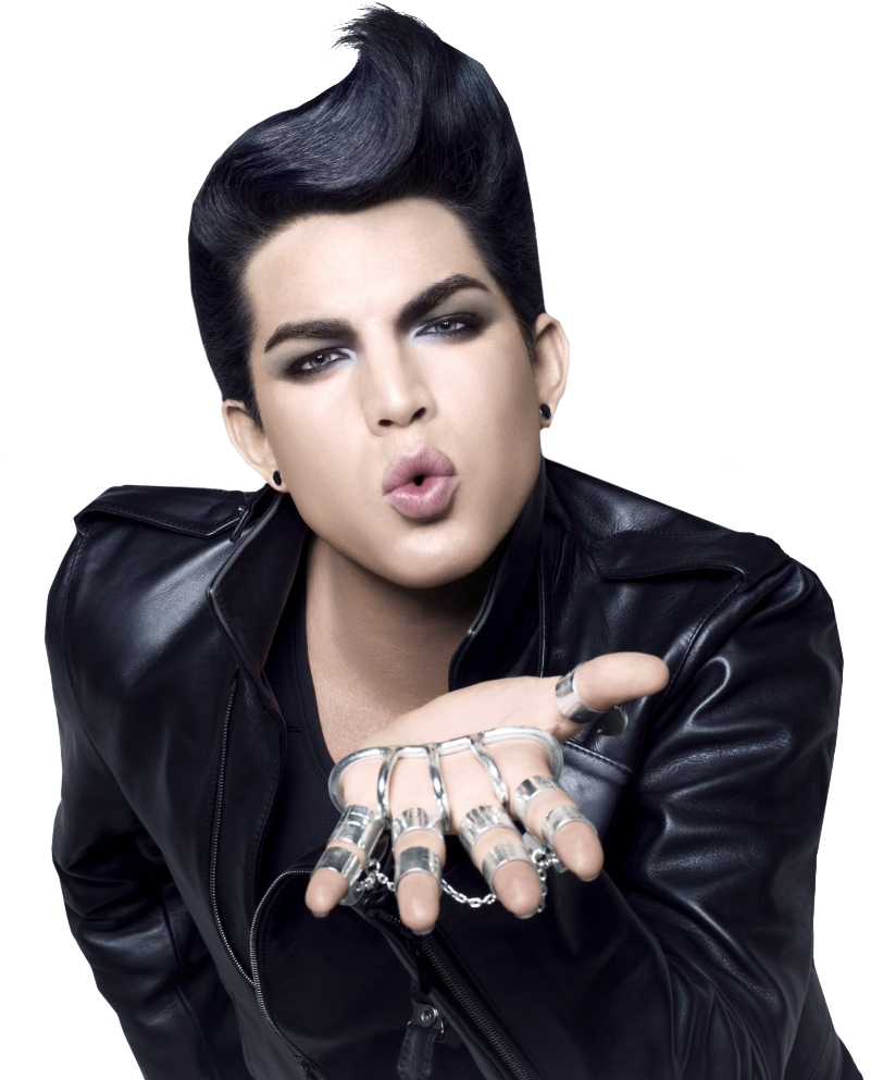 Adam Lambert 11 Darab - Guys With Nails Painted Black Clipart (915x1024), Png Download