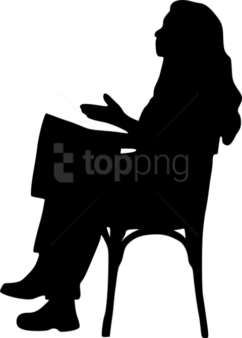 Free Png Sitting In Chair Silhouette Png Images Transparent - Sitting In Chair Png Silhouette Clipart (480x668), Png Download