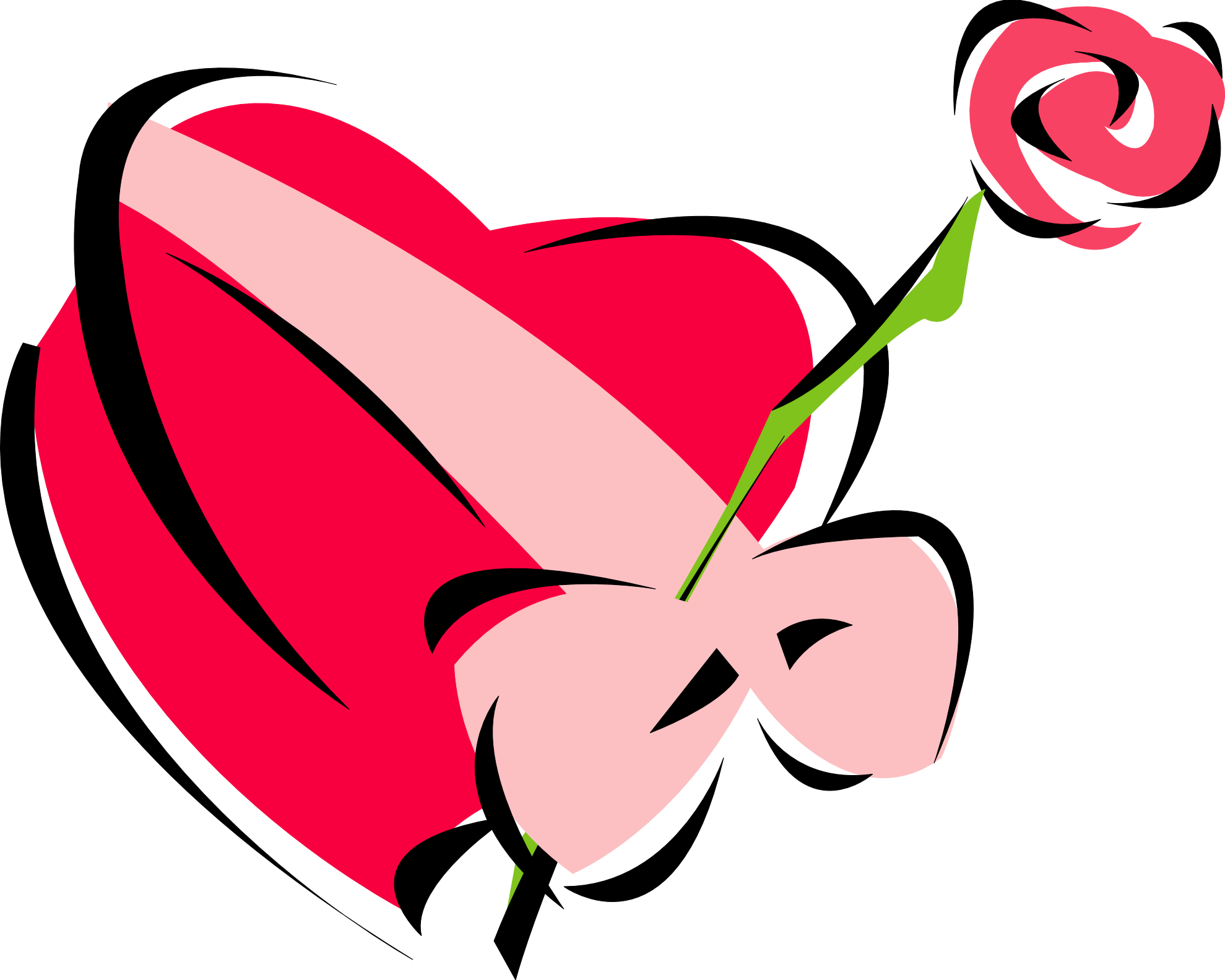 Rose Clipart Valentine's Day - Valentines Day Rose Clip Art - Png Download (1979x1583), Png Download