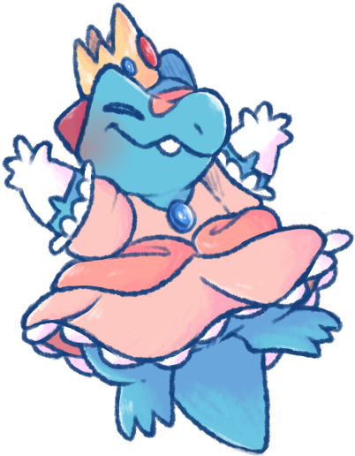 Princess Totodile - Cartoon Clipart (540x610), Png Download
