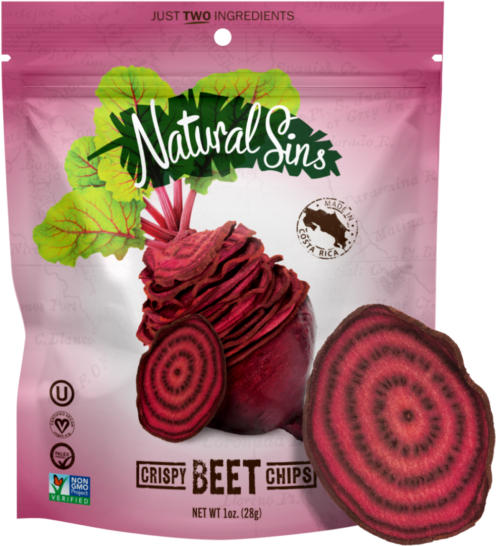Natural Sins Crispy Beet Chips , Png Download - Coconut Chips Packaging Design Clipart (983x1081), Png Download