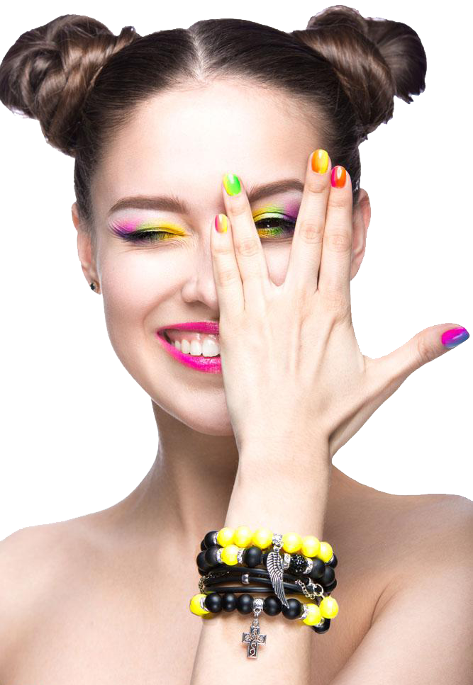 Female Face Transparent Background Png - Makeup And Nail Clipart (667x967), Png Download