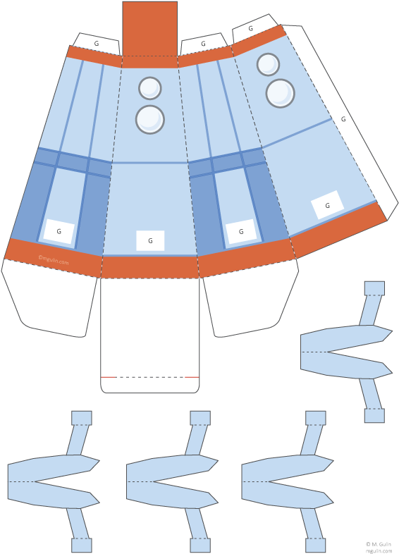 Printable Rocket Ship - Molde Foguete De Papel Clipart (573x811), Png Download