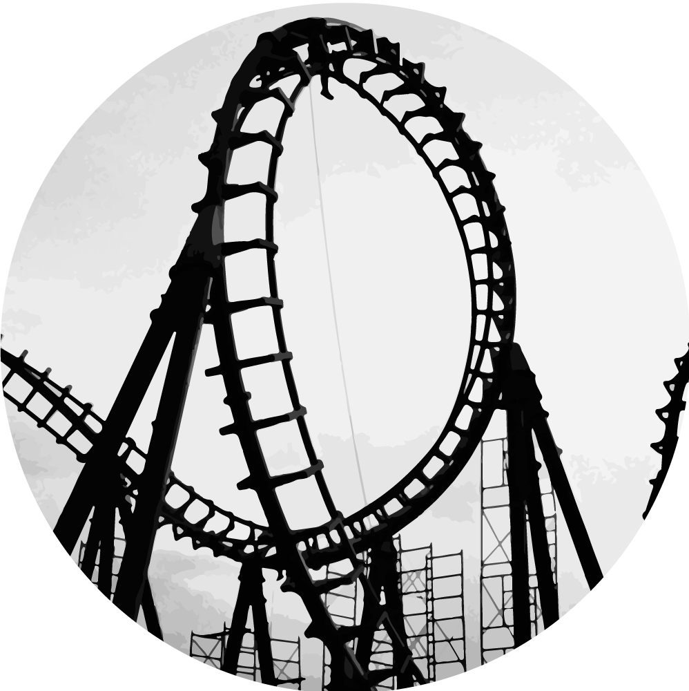 Roller Coaster Png - Roller Coaster Drawing Clipart (998x1000), Png Download