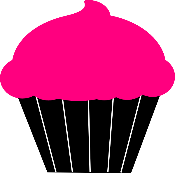 Cupcake Clipart Template - Cupcake Pink Black Clipart - Png Download (600x596), Png Download