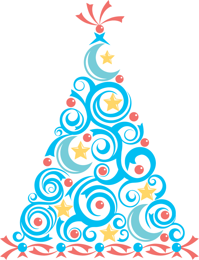 Christmas Holiday Clipart At Getdrawings - Clip Art Blue Christmas Tree - Png Download (692x901), Png Download