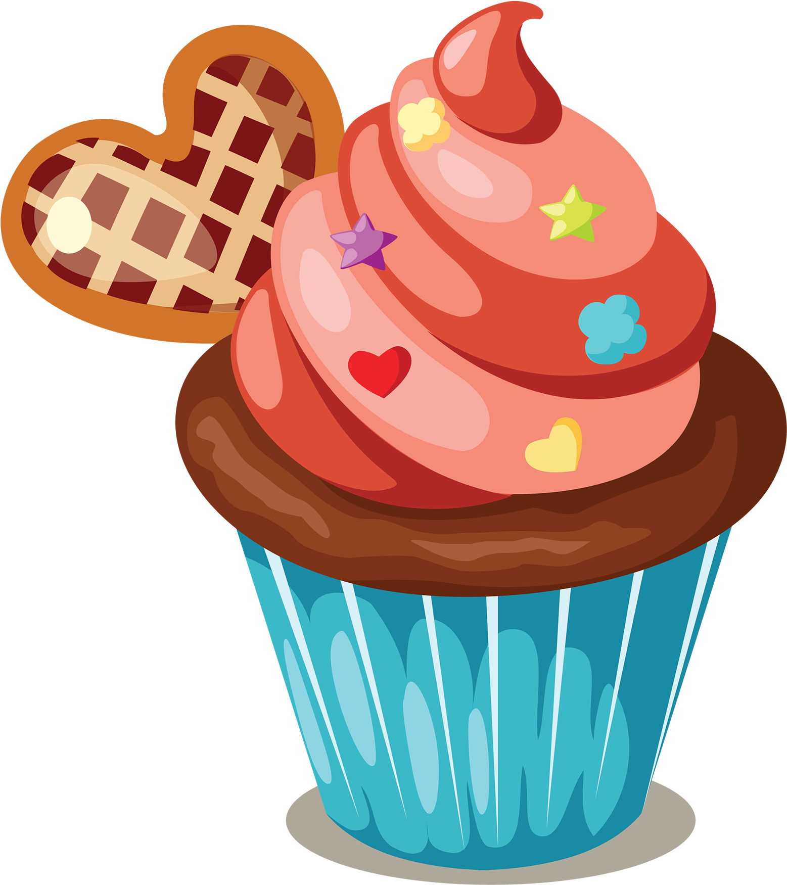Birthday Cake Muffin Clip Art Delicious Transprent - Cake And Cupcakes Clip Arts - Png Download (1710x1854), Png Download